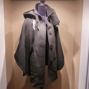 Coach Black Wool Cape Jacket